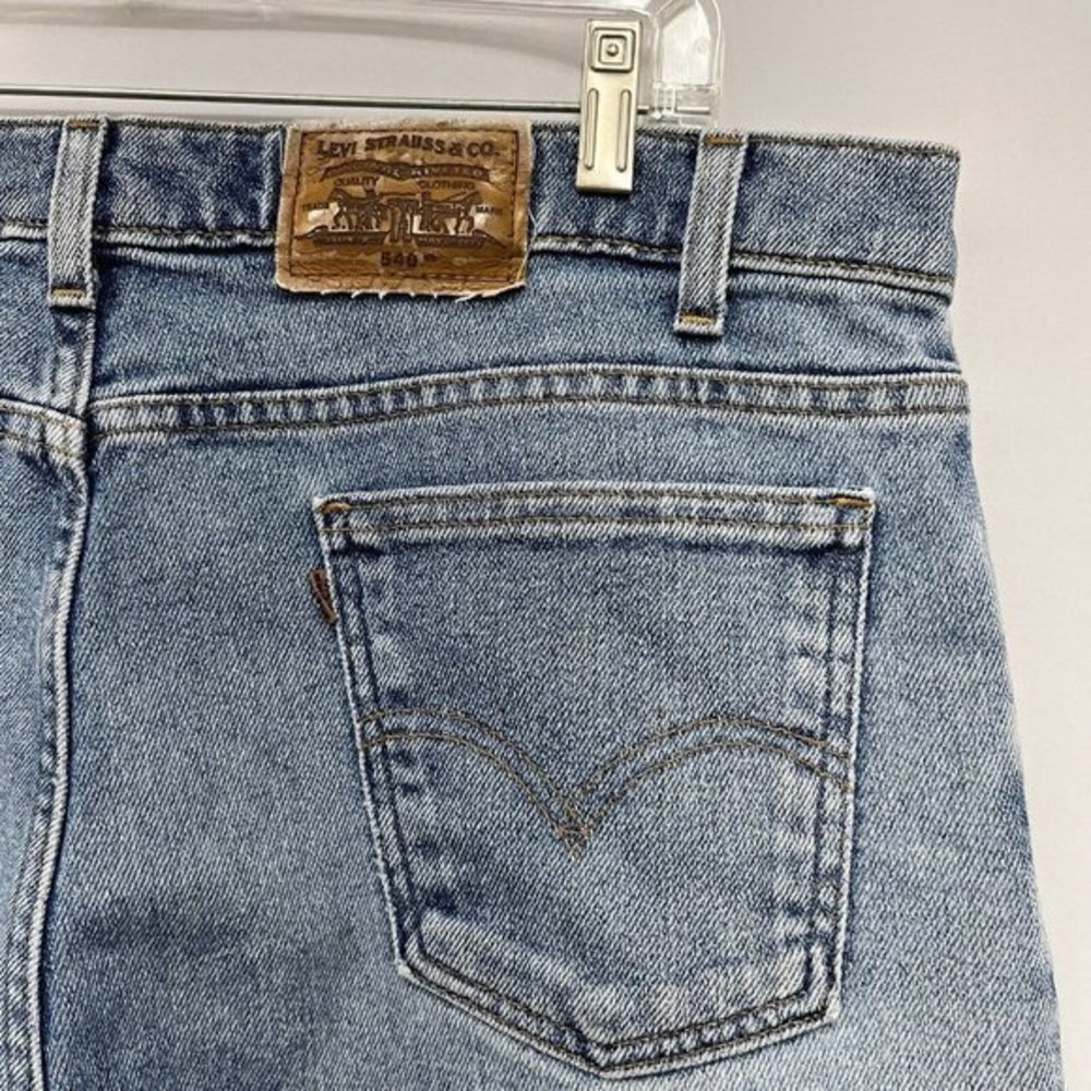 Vtg Levi's 540 Orange Tab 90's Men's 40x30 Blue Flex Denim Tapered Leg Jeans USA - Picture 3 of 10